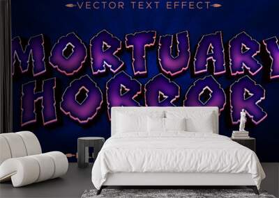 Mortuary horror text effect, editable scary and dead text style Wall mural