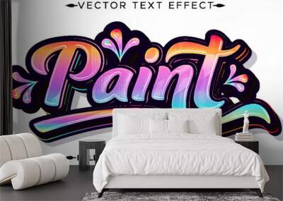 Paint stylish text effect, editable modern lettering typography font style Wall mural