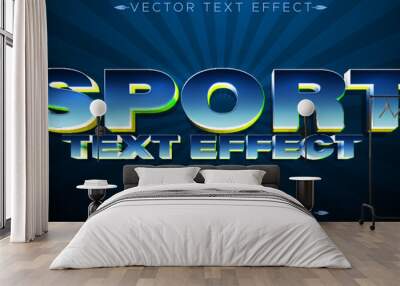 Sport text effect, editable basketball and football text style Wall mural