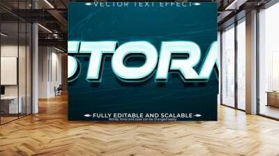 Storm text effect, editable hurricane and disaster text style Wall mural