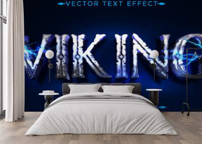 Viking text effect, editable nordic and lightning text style Wall mural