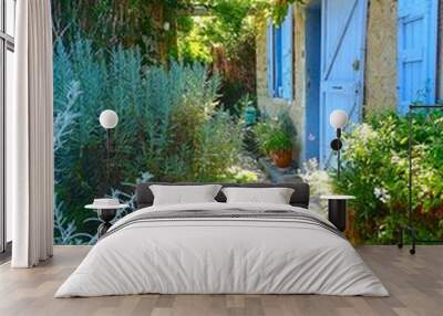 garden house pots of plants southern france Wall mural