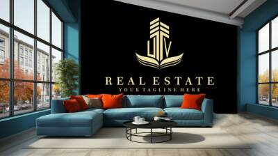 Initial building real estate logo design Wall mural