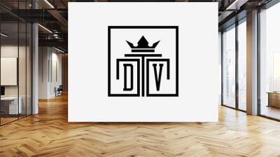 Initial DV Law Firm logo and icon design template stock vector Wall mural