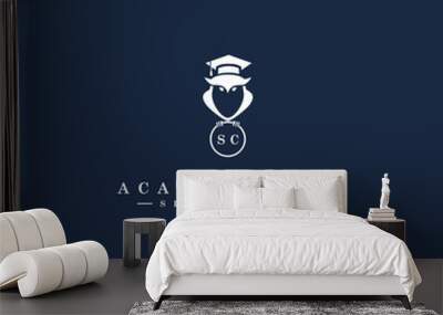 SC Initials Academy Logo Vector Art Icons and Graphics Wall mural