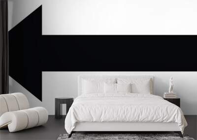 black large forward or left pointing solid long arrow icon sketched as vector symbol . eps 10 Wall mural