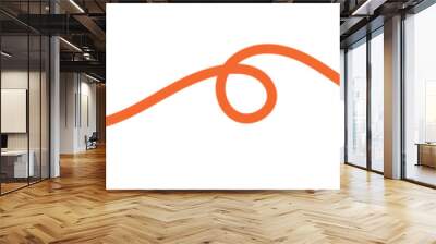 Curved orange arrow spiral sign symbol icon element shape isolated on white background Wall mural