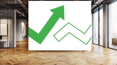 green arrow pointing up grow business financial profit graph Wall mural