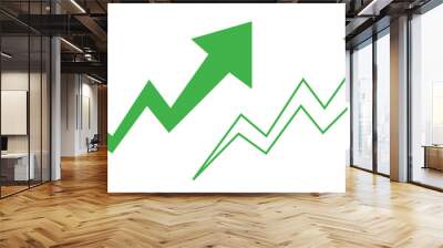 Growing business  green arrow on white. Profit arow Vector illustration.Business concept, growing chart. Concept of sales symbol icon with arrow moving up. Economic Arrow With Growing Trend. Wall mural