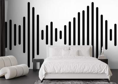 Radio Wave icon. Monochrome simple sound wave on whitet background. Vector sound wave icon. Music player sound bar. Record interface. Equalizer icon with soundwave line. vector illustration. Eps 10 Wall mural