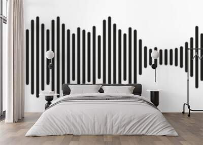 Radio Wave icon. Monochrome simple sound wave on whitet background. Vector sound wave icon. Music player sound bar. Record interface. Equalizer icon with soundwave line. vector illustration. Eps 10 Wall mural