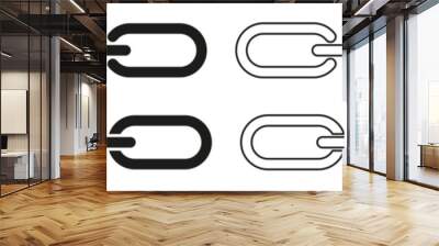 Vector illustration of chain pattern set of braided ropes in white background. Link icon. eps 10 Wall mural