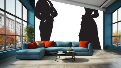 Cameo man and woman black silhouette Wall mural