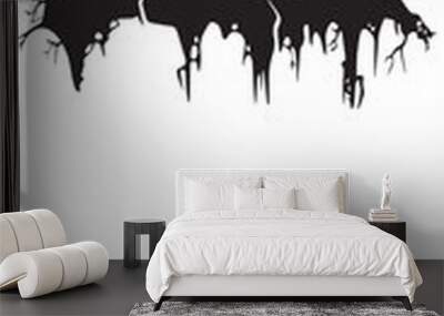 Halloween icons silhouette logo black and white background Wall mural