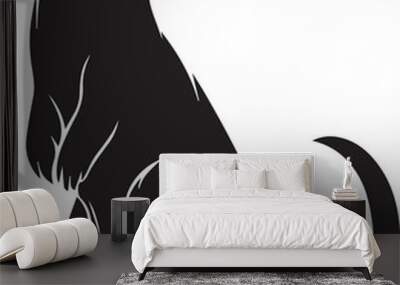 Otter black silhouette Wall mural