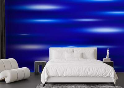 Blue abstract background with smooth waves and lines. Wall mural