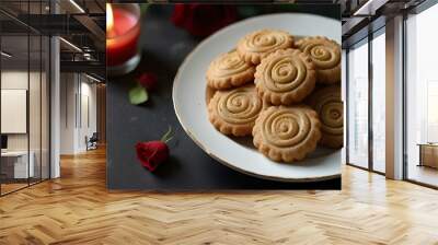 Indian rose cookies, achappam, Achu Murukku indian christmas food. Wall mural