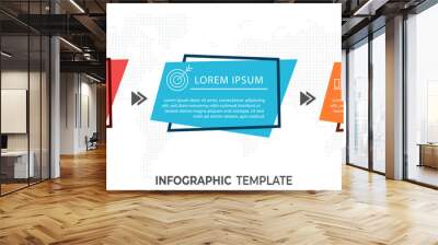 Modern timeline infographic 3 options. Wall mural