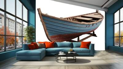 old fishing boat  isolated on Transparent Background Wall mural