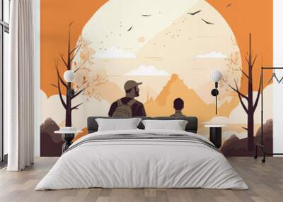 Father And Son Bonding Wall mural