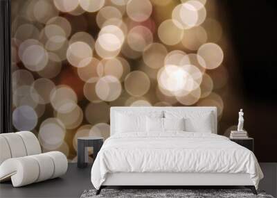 Blurred white lights as abstract circle orb background Wall mural