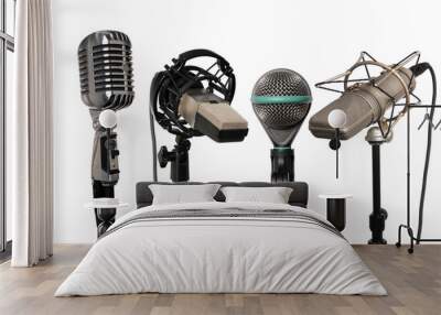 microphones aligned Wall mural