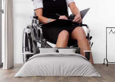 woman on a wheel chair Wall mural