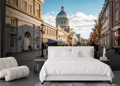 Historical landmark Bonsecours Market in Old Montreal, Quebec, Canada. Wall mural