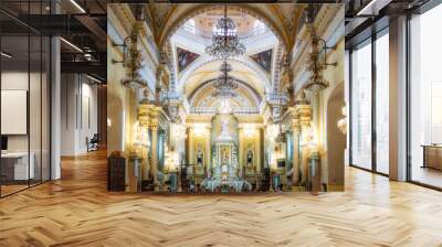 interior of historical landmark basilica our lady of guanajuato in guanajuato city, mexico. Wall mural