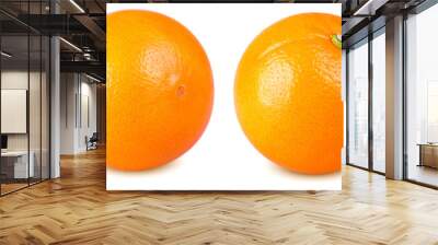 Isolated orange fruits. Collection of whole oranges isolated on white background with clipping path Wall mural