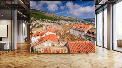 Sightseeing of Croatia. Dubrovnik cityscape. Dubrovnik old town, a beautiful summer view Wall mural