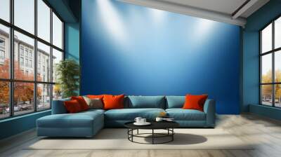 Blue spotlight effect night background. Wall mural