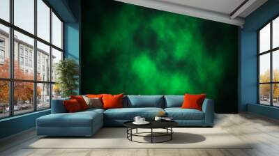 Green smoke background. Wall mural