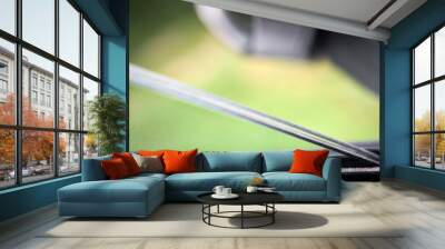 Double pane window or double glassed or double glazed window with two slates of glass of luxury modern car as method of noise protection or reducing cabin noise by using two slabes of glass. Wall mural