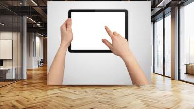 a male hand holding a touchpad pc Wall mural