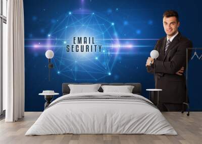 businessman thinking about security concept Wall mural