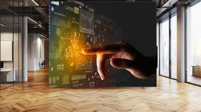 finger touching interface Wall mural