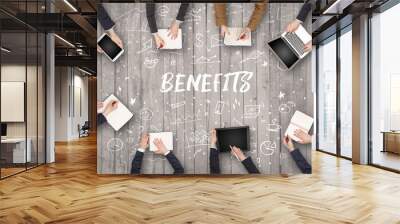 Group of business people working in office Wall mural