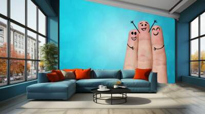 Joyful fingers smiling with colorful background concept Wall mural