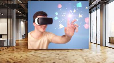 Man wearing virtual reality goggles Wall mural