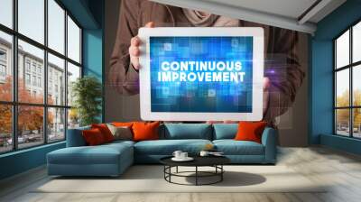 Person holding tablet, technology concept Wall mural