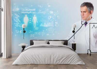 Professional researcher investigate the results
 Wall mural