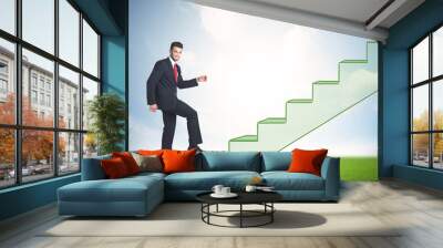 Stepping up a staircase Wall mural