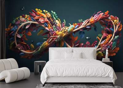 DNA structure in nature Wall mural