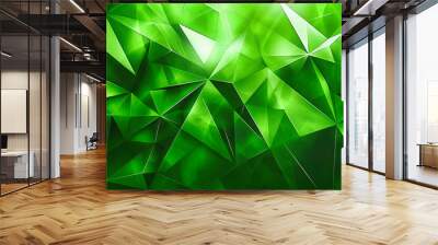 Green Geometric Pattern, Abstract Background, Modern Design and Texture Wall mural