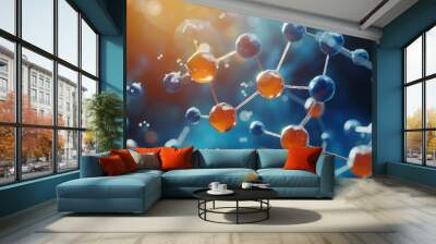 3D biochemical molecular structure Wall mural