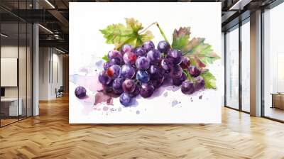 A bunch of grape fruit isolated over white background Wall mural