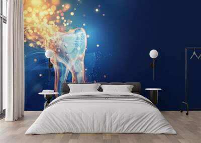 Abstract background template of dental and tooth Wall mural