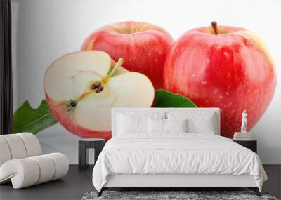 Apple fruit over white background Wall mural