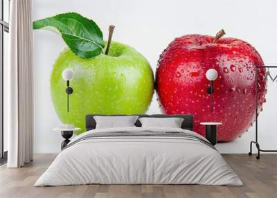 Apple fruit over white background Wall mural